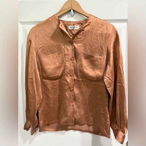 Dana Buchman Copper 100% Silk Top Fabric buttons - Picture 1 of 7